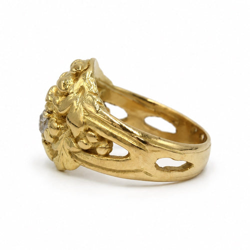 Bague Art nouveau en or jaune 750‰ et diamant taille ancienne 58 Facettes 260286R