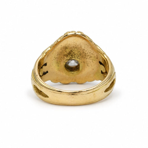 Bague Art nouveau en or jaune 750‰ et diamant taille ancienne 58 Facettes 260286R