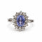 Bague Marguerite en or blanc 750‰, saphir et diamants 58 Facettes 260283R