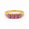 Demi-alliance en or jaune 750‰, diamants et saphirs roses 58 Facettes 260291R