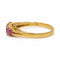 Demi-alliance en or jaune 750‰, diamants et saphirs roses 58 Facettes 260291R