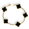 Van Cleef & Arpels Alhambra - Bracelet 5 motifs en or jaune 18k et onyx 58 Facettes 2648