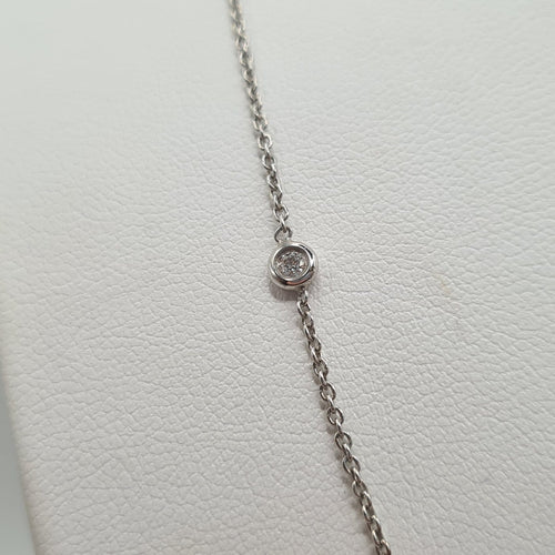 Collier chaîne en or blanc 14k avec diamants naturels 58 Facettes #2789