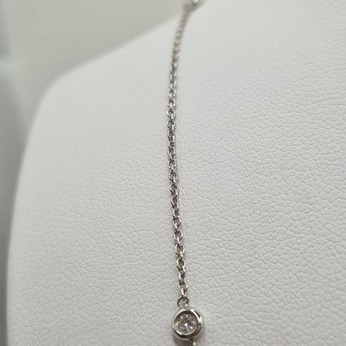 Collier chaîne en or blanc 14k avec diamants naturels 58 Facettes #2789