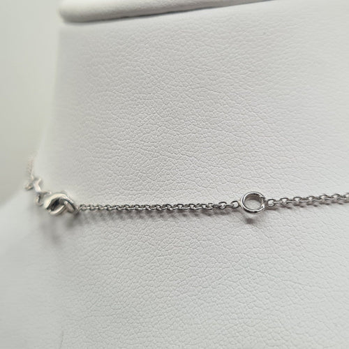 Collier chaîne en or blanc 14k avec diamants naturels 58 Facettes #2789
