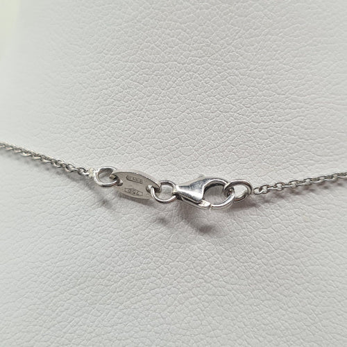 Collier chaîne en or blanc 14k avec diamants naturels 58 Facettes #2789