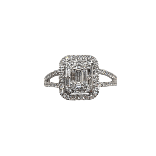 Bague en or blanc 18k avec diamants 58 Facettes #BT41