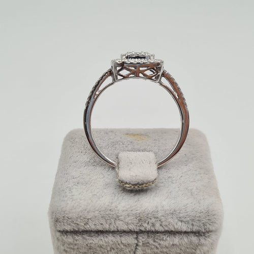 Bague en or blanc 18k avec diamants 58 Facettes #BT41