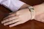 Bracelet à trois rangs de perles, fermoir en or jaune 18 carats et aigue-marine 58 Facettes 13445