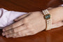 Bracelet à trois rangs de perles, fermoir en or jaune 18 carats et aigue-marine 58 Facettes 13445
