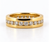 Bague 53 Alliance en or jaune 18 carats, tour complet de diamants sertis rail 58 Facettes Tc