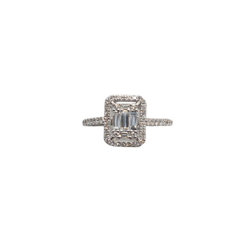 Bague en or blanc 18k avec diamants 58 Facettes #BT1