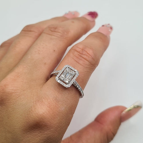 Bague en or blanc 18k avec diamants 58 Facettes #BT1