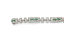 Bracelet Art déco en or blanc, émeraudes et diamants, env. 4,30 ct 58 Facettes 13446