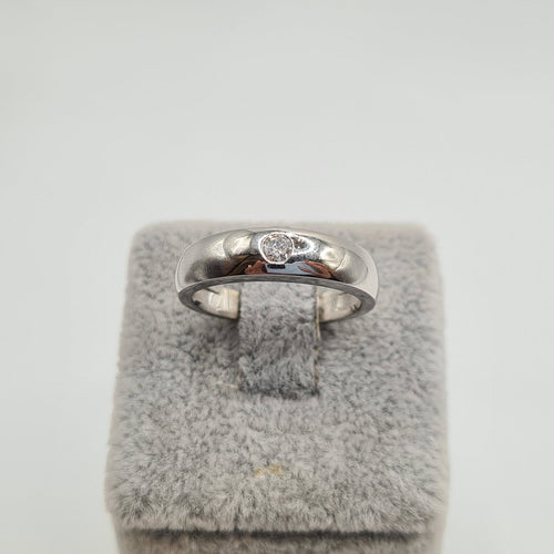 Bague alliance en or blanc 18 carats avec diamant 58 Facettes #BT6