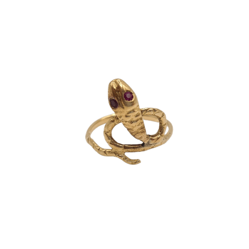 Bague serpent en or jaune 18k 58 Facettes #BT9