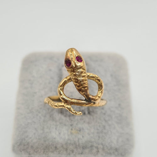 Bague serpent en or jaune 18k 58 Facettes #BT9