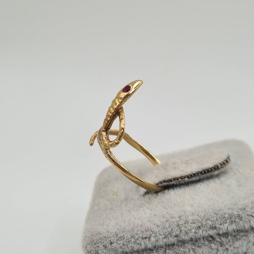 Bague serpent en or jaune 18k 58 Facettes #BT9