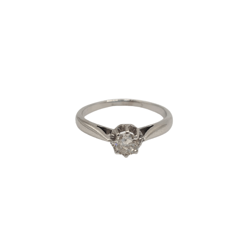 Bague solitaire en or blanc 18k 58 Facettes #BT10