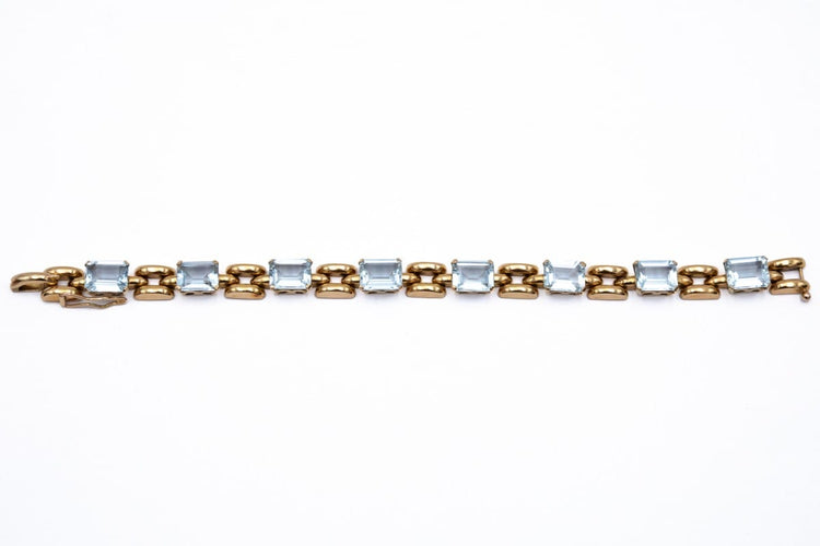 Bracelet vintage en or jaune et aigues-marines, années 1950-1960 58 Facettes 13585