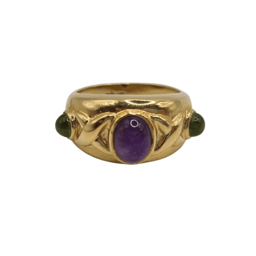 Bague 54 Bague en or jaune 18k et améthyste 58 Facettes #BT19