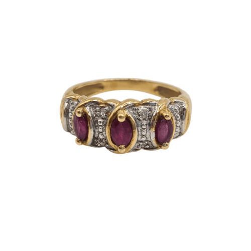 Bague 52 Bague en or jaune et rubis 58 Facettes #BT20