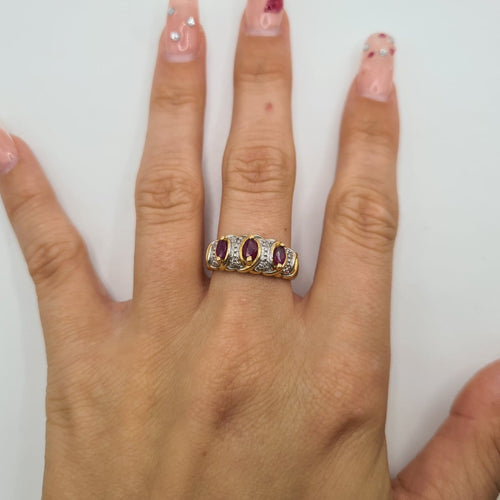 Bague 52 Bague en or jaune et rubis 58 Facettes #BT20