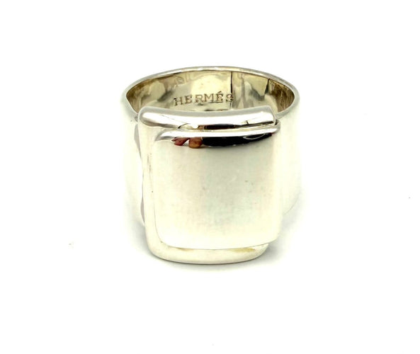 Bague 53 Hermès - Bague Pliage en argent 925 58 Facettes HERMES BG 1053