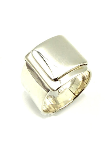 Bague 53 Hermès - Bague Pliage en argent 925 58 Facettes HERMES BG 1053