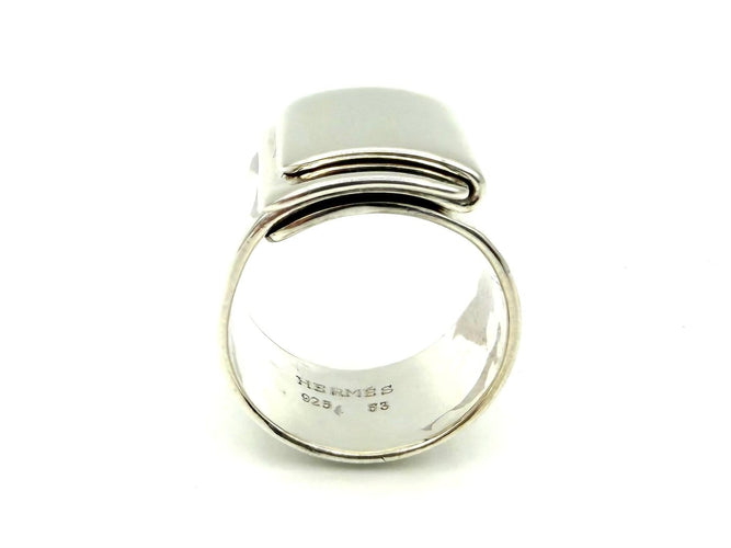 Bague 53 Hermès - Bague Pliage en argent 925 58 Facettes HERMES BG 1053