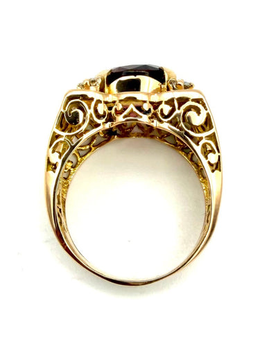 Bague 57 Bague Tank - Or rose 18k, tourmaline rose et diamants, vers 1945-1950 58 Facettes VINTAGE BG DV2609002-2