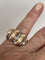 Bague 49 Bague godronnée en or jaune et gris 18k avec diamants 58 Facettes LOT 6776