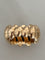 Bague 49 Bague godronnée en or jaune et gris 18k avec diamants 58 Facettes LOT 6776