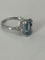 Bague 52 Bague en platine avec aigue-marine taille émeraude et diamants 58 Facettes LOT 6802