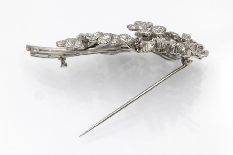 Broche Broche en or blanc 18 carats sertie de diamants, 10 ct 58 Facettes OPK01