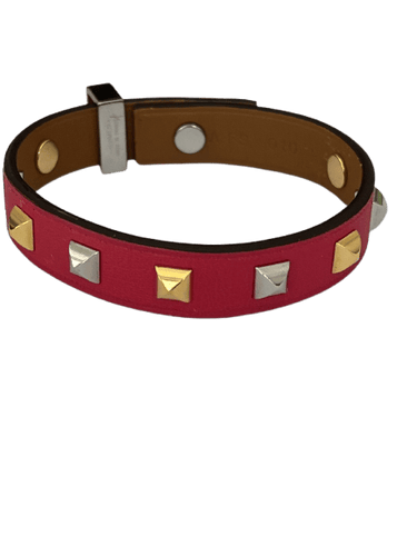Bracelet Hermès - Bracelet Mini Dog en cuir de veau rouge 58 Facettes LOT 6841