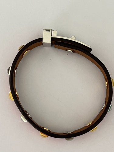 Bracelet Hermès - Bracelet Mini Dog en cuir de veau rouge 58 Facettes LOT 6841