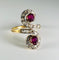 Bague 64 Bague Vous et Moi en or 18 carats et platine, rubis et diamants 58 Facettes 300