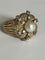 Bague 53 Bague dôme en or jaune 18k, diamants naturels et perle Akoya 58 Facettes LOT 6872