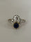 Bague 57 Bague ancienne toi et moi en platine et or jaune 18k, saphir et diamants 58 Facettes LOT 6903