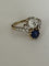 Bague 57 Bague ancienne toi et moi en platine et or jaune 18k, saphir et diamants 58 Facettes LOT 6903