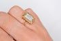 Bague 55 Bague rectangulaire en or jaune et blanc 18 carats, diamants blancs et champagne 58 Facettes 4226