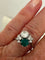 Bague 52.5 Bague Toi & Moi en or gris 18k, émeraude et diamants 58 Facettes LOT 8258