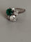 Bague 52.5 Bague Toi & Moi en or gris 18k, émeraude et diamants 58 Facettes LOT 8258