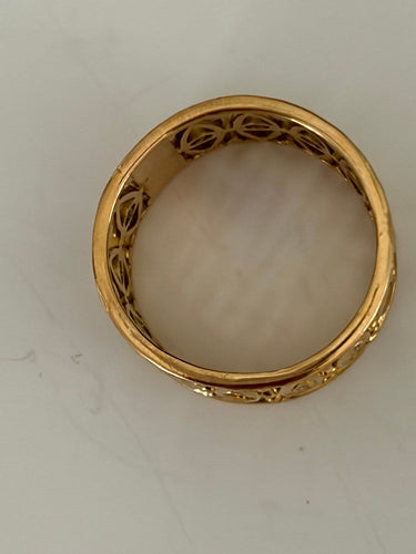 Bague 55 Bague bandeau ajourée en or jaune 18k et diamants 58 Facettes LOT 8252