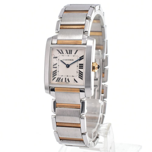 Montre Cartier - Montre Tank Française à quartz en acier inoxydable et or jaune 58 Facettes zi7q7u31g6