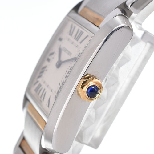 Montre Cartier - Montre Tank Française à quartz en acier inoxydable et or jaune 58 Facettes zi7q7u31g6
