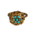 Bague 54 Bague feuillagée en or jaune 18k et turquoises 58 Facettes LOT 8234