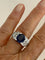 Bague 54 Bague en or gris 18k, saphir de Ceylan et diamants 58 Facettes LOT 8124