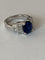 Bague 54 Bague en or gris 18k, saphir de Ceylan et diamants 58 Facettes LOT 8124
